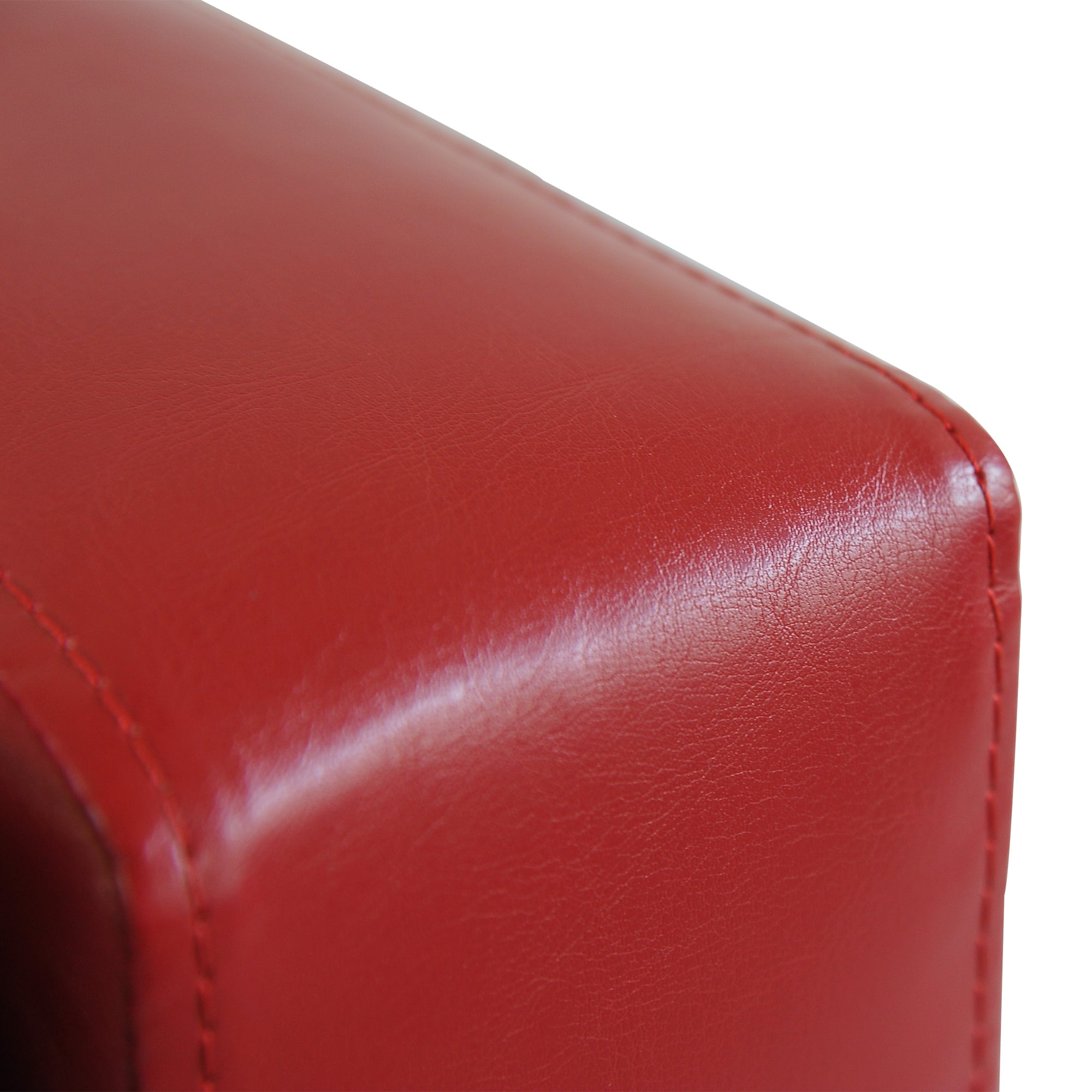 50.5" Faux Leather Rectangular Tufted Storage Ottoman, Bright Red