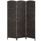 Room Divider, 3 Panel Folding Privacy Screen, 70.9" Tall Portable Weave Partition Wall Divider for Bedroom, Coffee