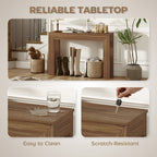 Modern Console Table, 47" Narrow Entryway Table, Walnut