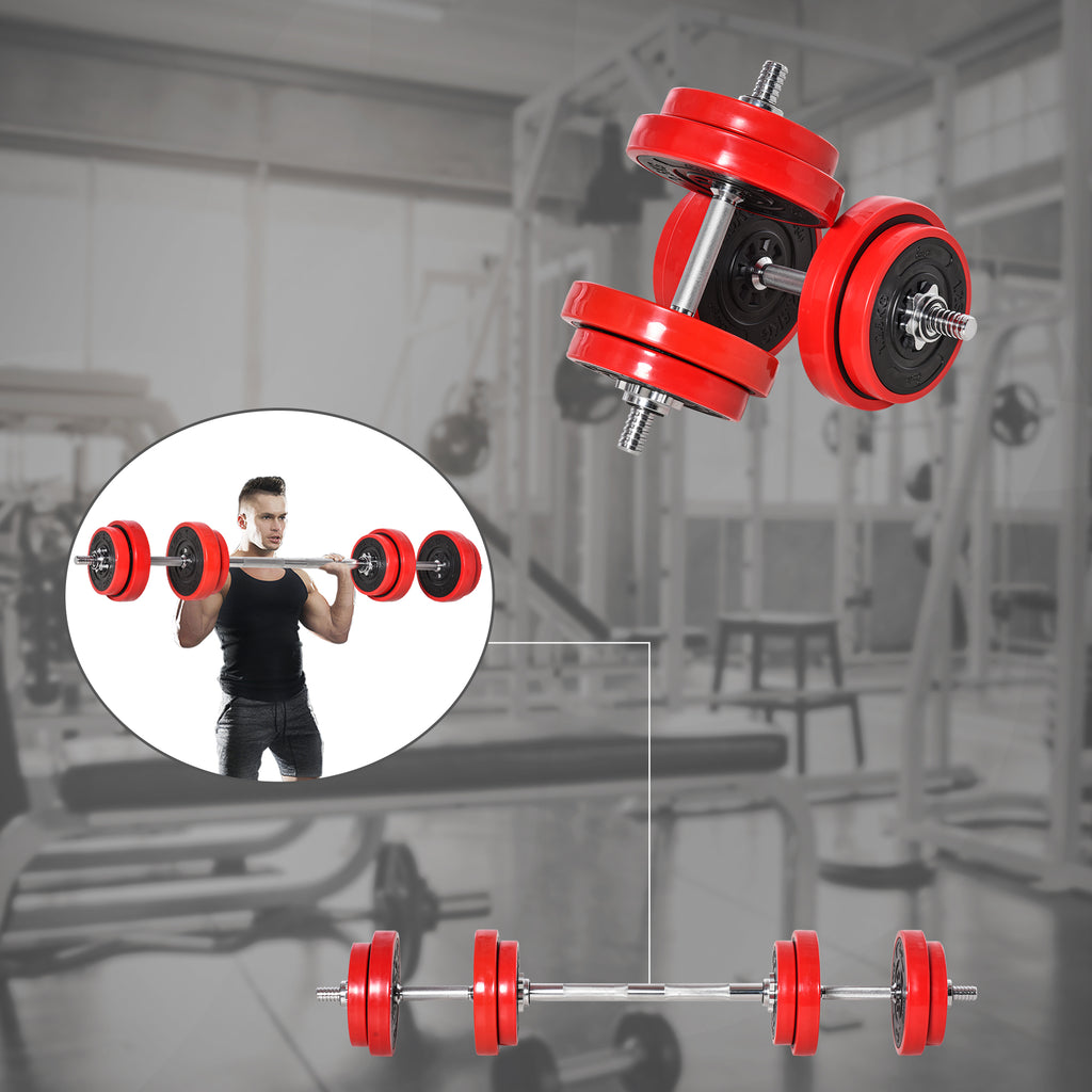 Adjustable Dumbbell Set, 44lbs Convertible to Barbell Weight Set for Home Gym Women and Men Weight Lifting Training