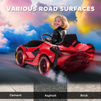 12V SIAN Licensed Electric Car for kids with Remote Control, Horn, Music, & Headlights, Red