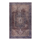 4x6 Low-Pile Non-Slip Non-Shedding Washable Area Rug, Kid and Pet Friendly, Foldable for Living Room, Bedroom, Kitchen, Dining Room, Burgundy