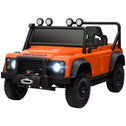 Licensed Electric Car for Kids with Remote Control, Dual Motors, Spring Suspension, LED Lights, Orange