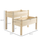 Raised Garden Bed, 2-Tier Wood Planter Stand Plant Grow Box, 34"x34"x28"