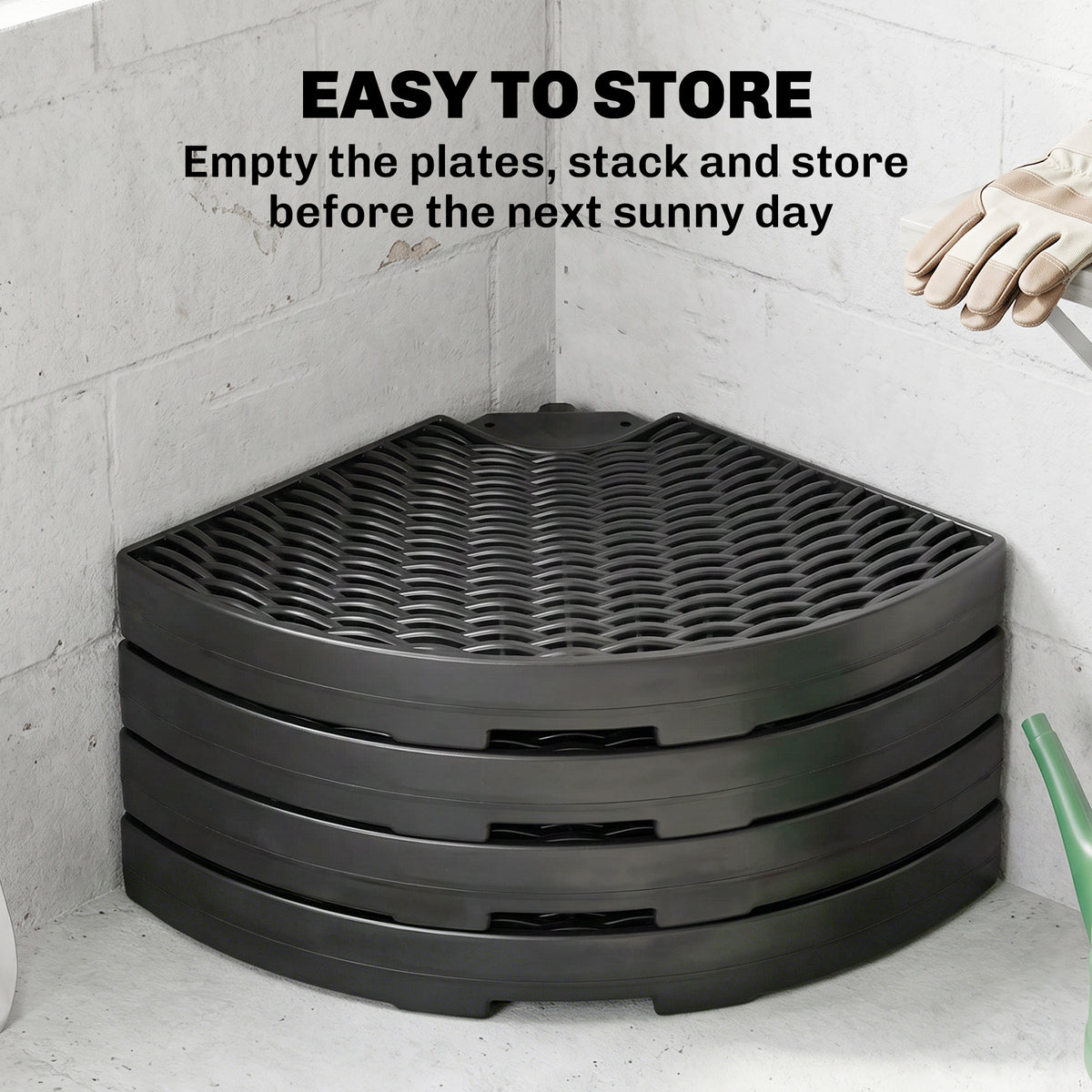 HDPE Material Patio Umbrella Base Weights Sand Filled up to 150 Lb. for Any Offset Umbrella Base | 4-Piece, Water or Sand Filled, All-Weather, Black (Round)