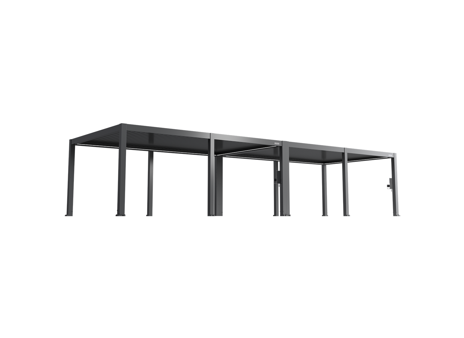 POWER+ PRO Gen 2 Motorized Pergola 13' x 40' (12-Post) Gray - 6063-T5 Aluminum, IP68 Outlets, 165 MPH Wind