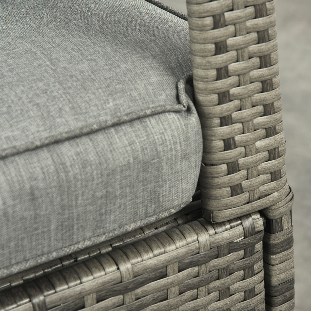 PE Rattan Rocking Recliner with Footrest, Gray