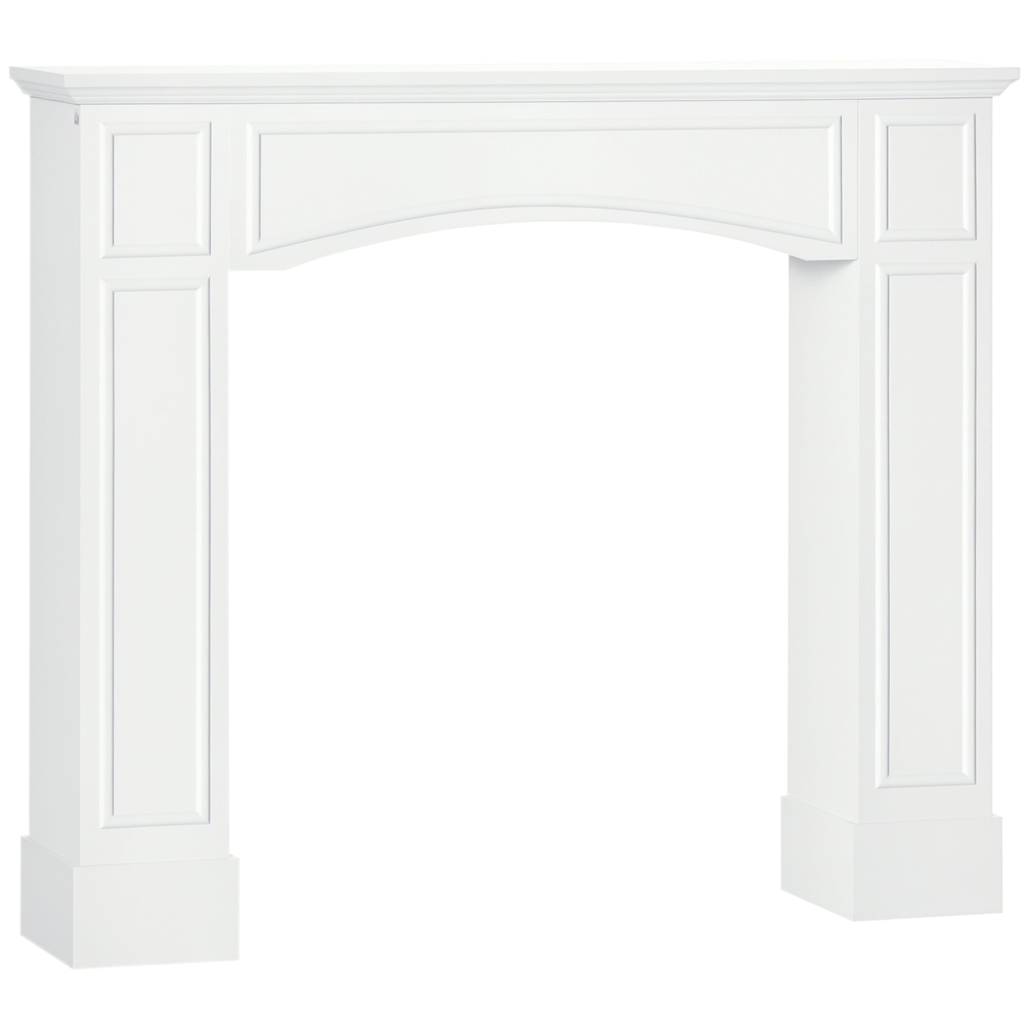 Modern Fireplace Mantel, Surround Mantels for Fireplace with Decorative Pattern Interior Width 29" White
