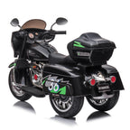 2-Seat 12V Kids Electric Ride-On Motorcycle with Storage Trunk, 3-Wheel Motorbike with MP3 and Bluetooth, 43.5'' L x 19'' W x 26.5'' H, Black