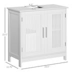 Bathroom Under Sink Cabinet Vanity Unit with Adjustable Shelf Space Saver, White