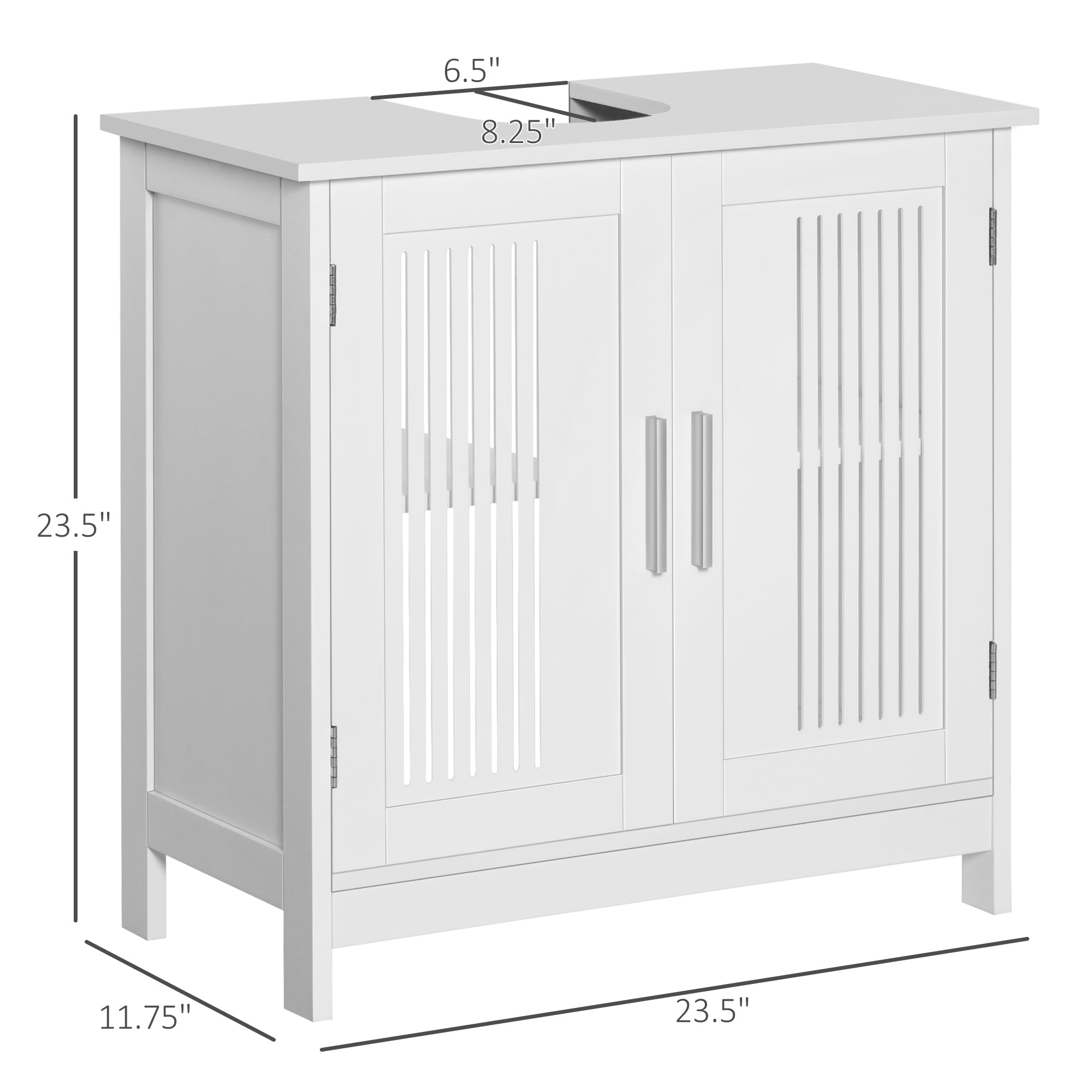 Bathroom Under Sink Cabinet Vanity Unit with Adjustable Shelf Space Saver, White