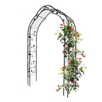 8 Styles Freely Assembled Arch Trellis with Gothic Spire Design, Metal Garden Arbor for Climbing Plants, 59" L x 15.5" W x 98.5" H, Black