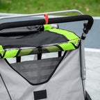 2-in-1 Walk/Ride Child Baby Bike Trailer for Kids 2 Seater, High-Visibility Bike Stroller for Toddler Wagon, Weather-Strong Double Bicycle Trailer Accessory, Green