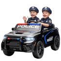 Licensed Ride On Police Car for Kids with 2 Seater, Remote, Suspension, Flashing Lights, Siren for Ages 3-6, Black