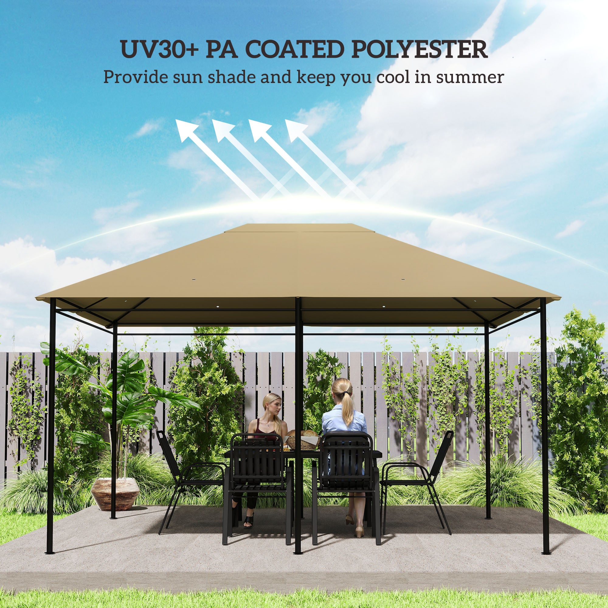 10' x 13' Gazebo Canopy Replacement Roof for 84C-116, Khaki