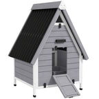 Chicken Coop for 2 Chickens, Outdoor Wooden Chicken House with Removable Nesting Box & Roosting Bar, Tray, Ramp
