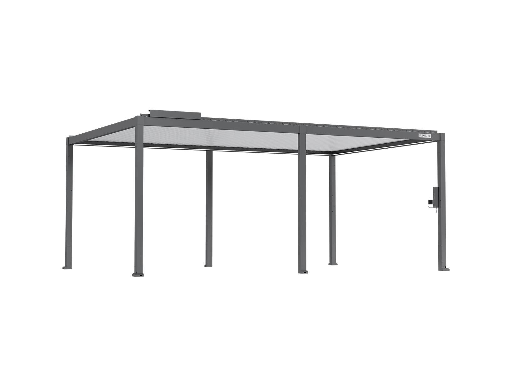 POWER+ Gen 2 Motorized Pergola 13'L x 20'W Gray with White Louvers 6063-T5 Aluminum, Motorized Louvers