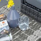 Outdoor PE Wicker Side Table, Small Square Rattan End Table, All-Weather Material Coffee Table for Garden, Balcony, Backyard, Grey