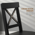 Farmhouse Wooden Dining Chairs Set of 2 with Cross Back, Black
