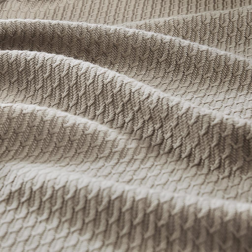 Machine Washable Egyptian Cotton Blanket with Breathable Weave, OEKO-TEX Certified, Ideal for Any Bedroom, 90" L x 66" W x 0.25" H, Khaki