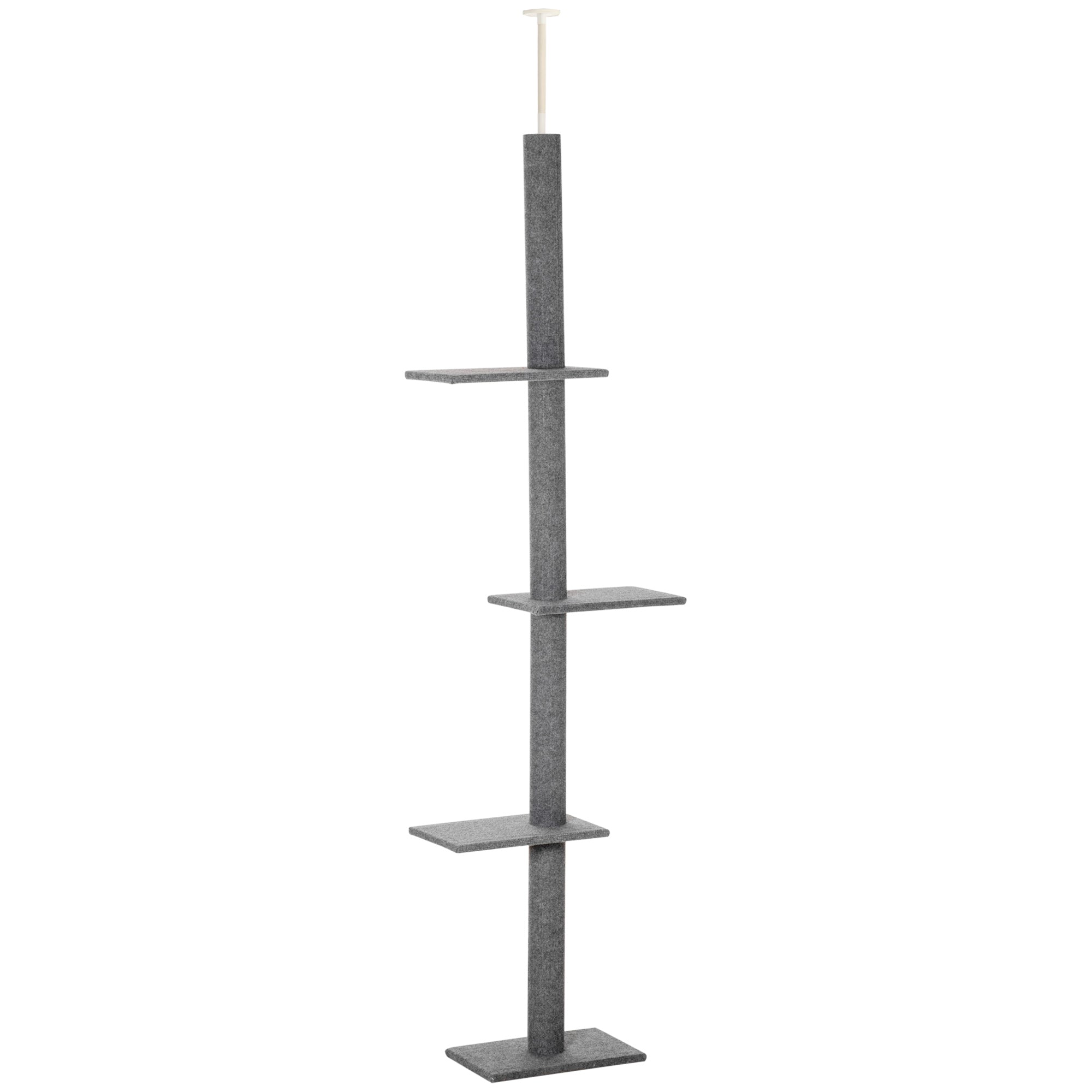 Floor-to-Ceiling Cat Tree Cat Climbing Tower with Sisal-Covered Scratching Posts Natural Cat Activity Center for kittens Cat tower furniture, Gray