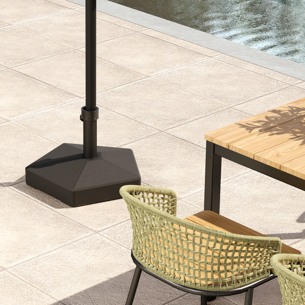 Patio Umbrella Base Holder, Heavy Duty Outdoor Umbrella Stand Base, Filled Up to 42lbs with Sand or 33lbs with Water for Garden, Poolside, Black