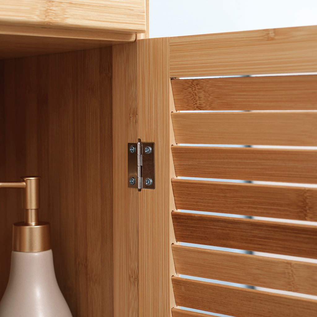 Bathroom Storage Cabinet with Drawer and Slatted Shelves