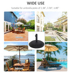20" 55 lbs Round Cement Umbrella Base Stand Market Parasol Holder with Tightening Knob & Easy Setup, for Φ1.3", Φ1.5", Φ1.9" Pole, for Lawn, Deck, Backyard, Garden, Black