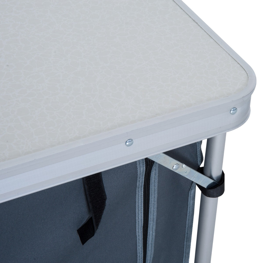 47" Portable Camping Table Aluminum Picnic Folding Camping Table with Carrying Handle and Storage Organizer