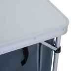 47" Portable Camping Table Aluminum Picnic Folding Camping Table with Carrying Handle and Storage Organizer