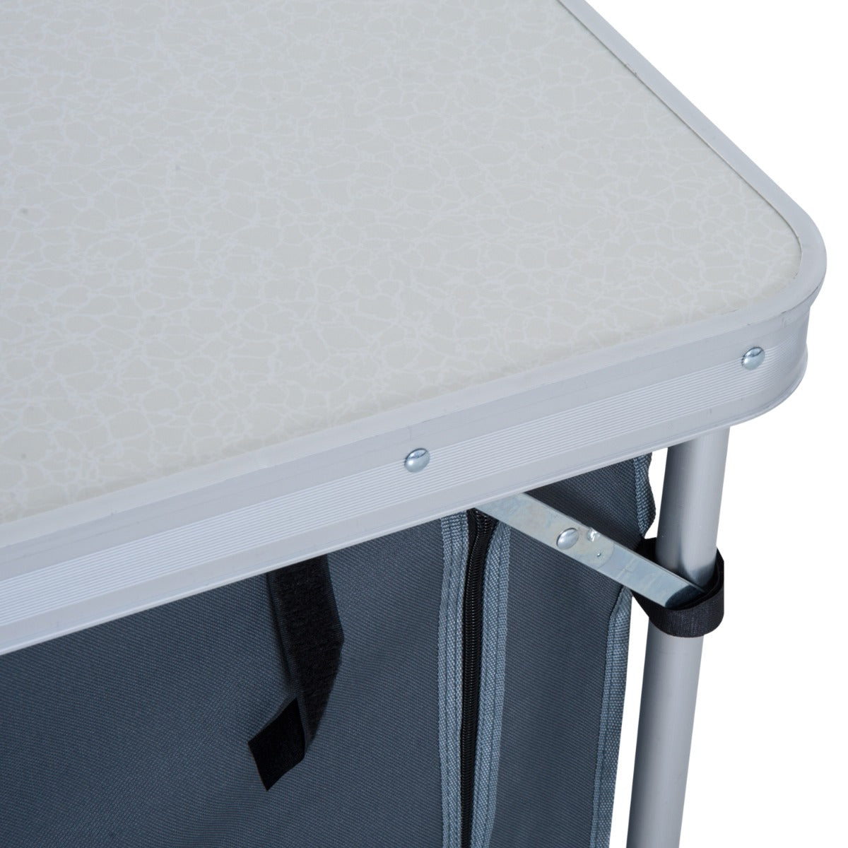 47" Portable Camping Table Aluminum Picnic Folding Camping Table with Carrying Handle and Storage Organizer