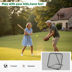 Soccer Rebounder Net, 3' x 3', Angle Adjustable Portable Training Goal Net with Quick Folding Design, Sturdy Metal Tube