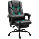 Massage Office Chair with 6 Vibrating Points, High Back Reclining Office Chair with Footrest and Remote, Black