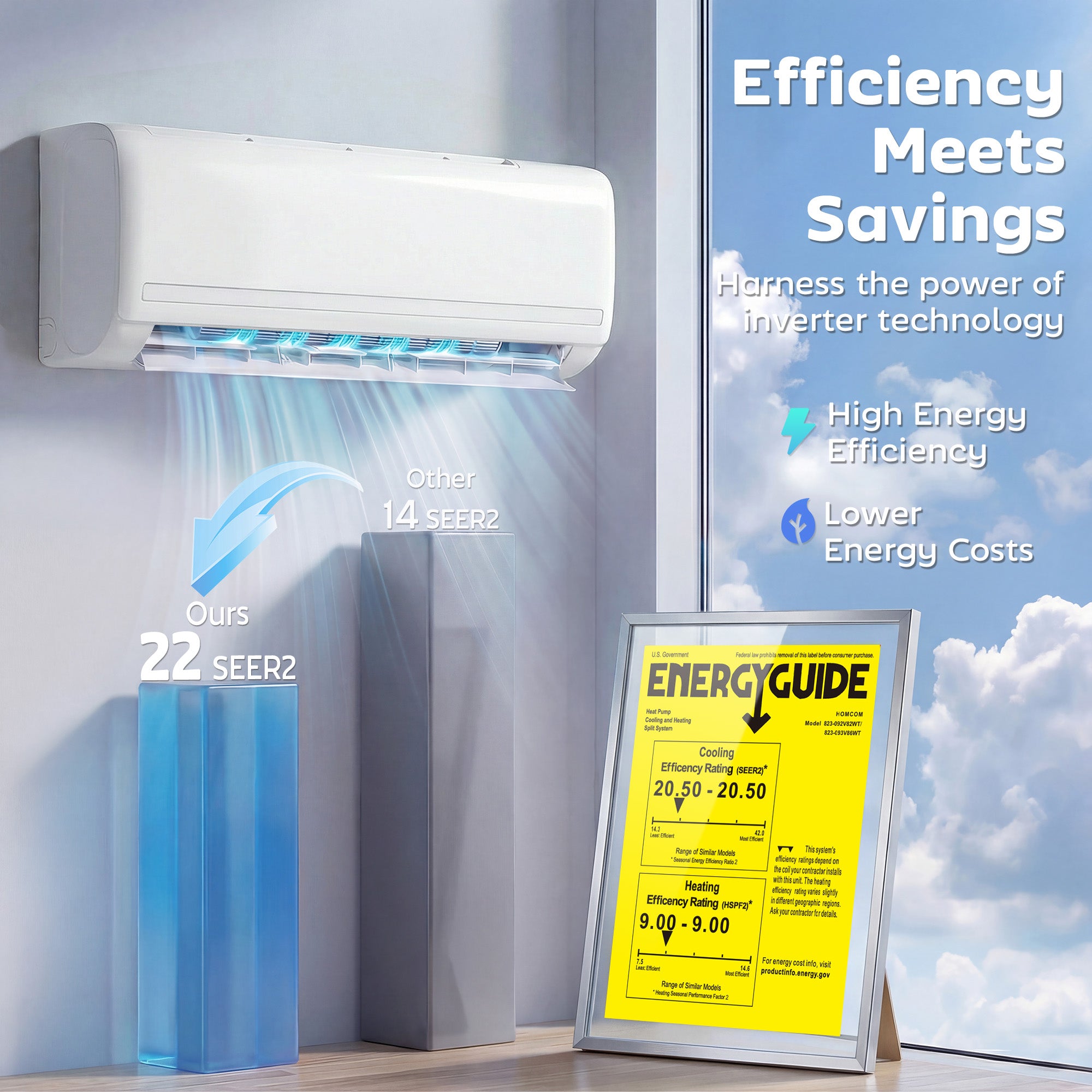 12000 BTU Mini Split Air Conditioner, 22 SEER2 115V Inverter AC Unit Cools up to 750 Sq.Ft, Complete Installation Kit