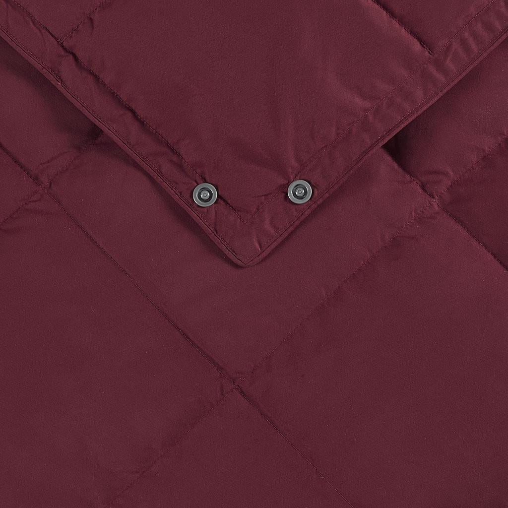 Wearable Multipurpose Throw with Goose Feather, Down Filling, Water-Repellent Microfiber, Machine Washable, 68" L x 62" W x 0.25" H, Red