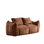 Bean Bag Sofa with High-Density Foam and Faux Fur Fabric, Compressed Sofa Oversized Fluffy Loveseat for Adults, 75" L x 42.5" W x 28.5" H, Brown