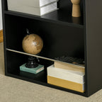 Modern Bar Table Counter Height Dining Table with 3 Storage Shelves for Kitchen, Dining Room, Living Room, Black