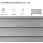 75 Gallon Wooden Deck Box, Outdoor Storage Container with Aerating Gap & Weather-Fighting Finish, Grey