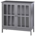 Contemporary Storage Cabinet, Cupboard Buffet Credenza with 2 Doors for Kitchen, Hallway, Living Room, Gray
