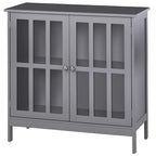 Contemporary Storage Cabinet, Cupboard Buffet Credenza with 2 Doors for Kitchen, Hallway, Living Room, Gray