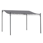 10' x 13' Outdoor Pergola Gazebo, Steel Patio Canopy with Weather-Resistant Fabric and Drainage Holes, Gray