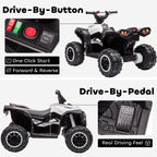 Kids ATV 4 Wheeler, 12V Kids Ride On Toy with Dual Motors, High & Low Speed, Music, Headlights, Up to 3.7 MPH, White