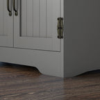 Accent Floor Storage Cabinet Kitchen Pantry with Adjustable Shelves and 2 Lower Doors, Gray
