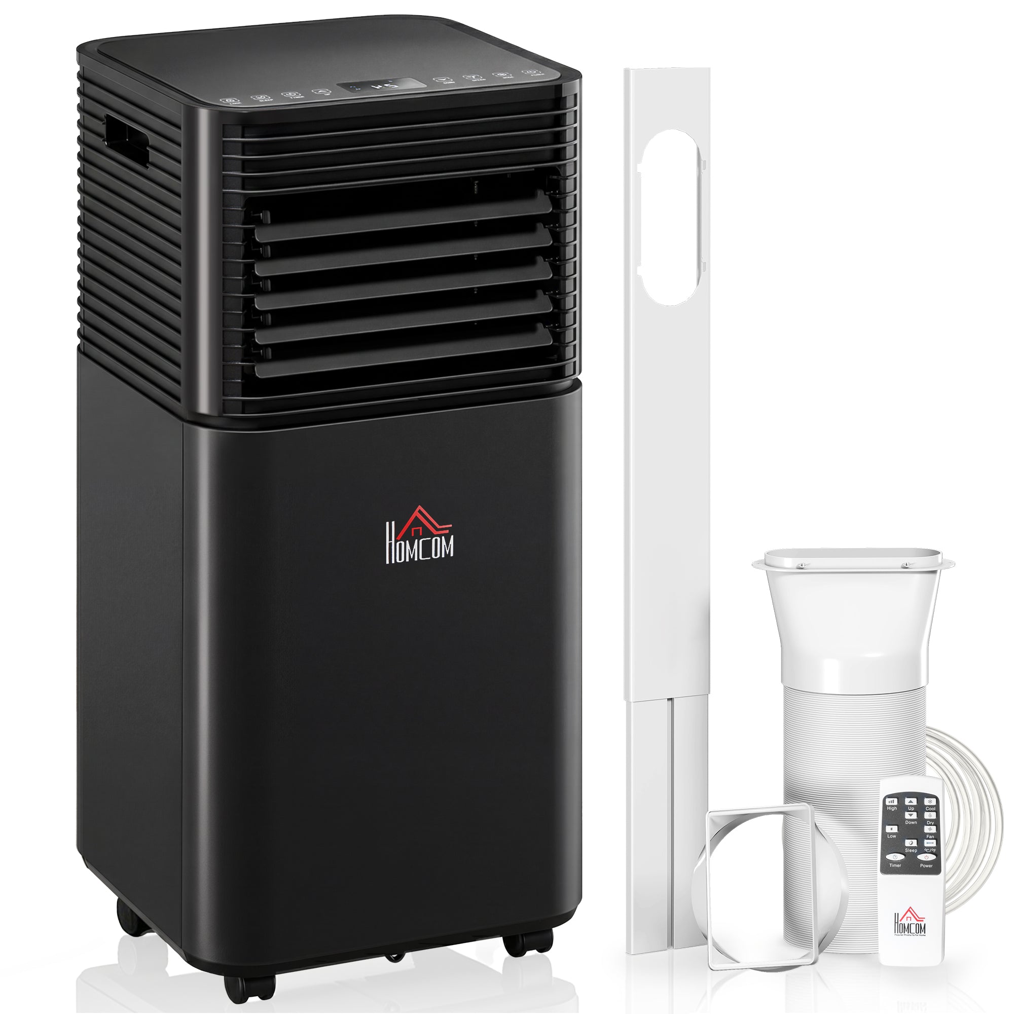 8000 BTU Portable Air Conditioner with Dehumidifier, Cooling Fan, Sleep, Remote, 24H Timer, Auto Off, Black
