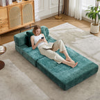 Compressed Sofa Single Seater Modular Sectional with Chenille Fabric, Modular Sofas for Small Spaces Convertible Floor Sofa Bed, 39.5" L x 39.5" W x 25" H, Beige