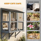 Catio Outdoor Cat Enclosure Outdoor Window Box Cat House with Waterproof Roof 39.4"L Gray