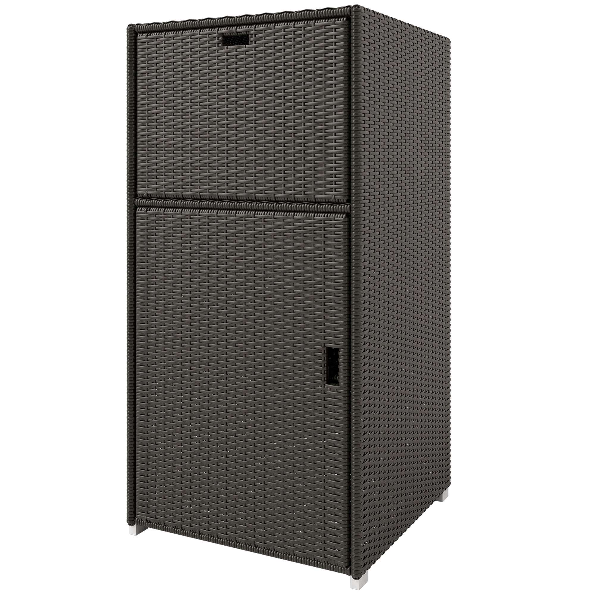 Outdoor Towel Rack for Pool w/ Drawer & Cabinet, Dark Brown