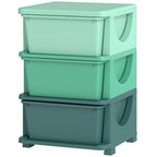 3 Tier Kids Storage Unit, Toy Organizers and Storage with 3 Drawer for Bedroom Nursery Living Room for Boys Girls Green