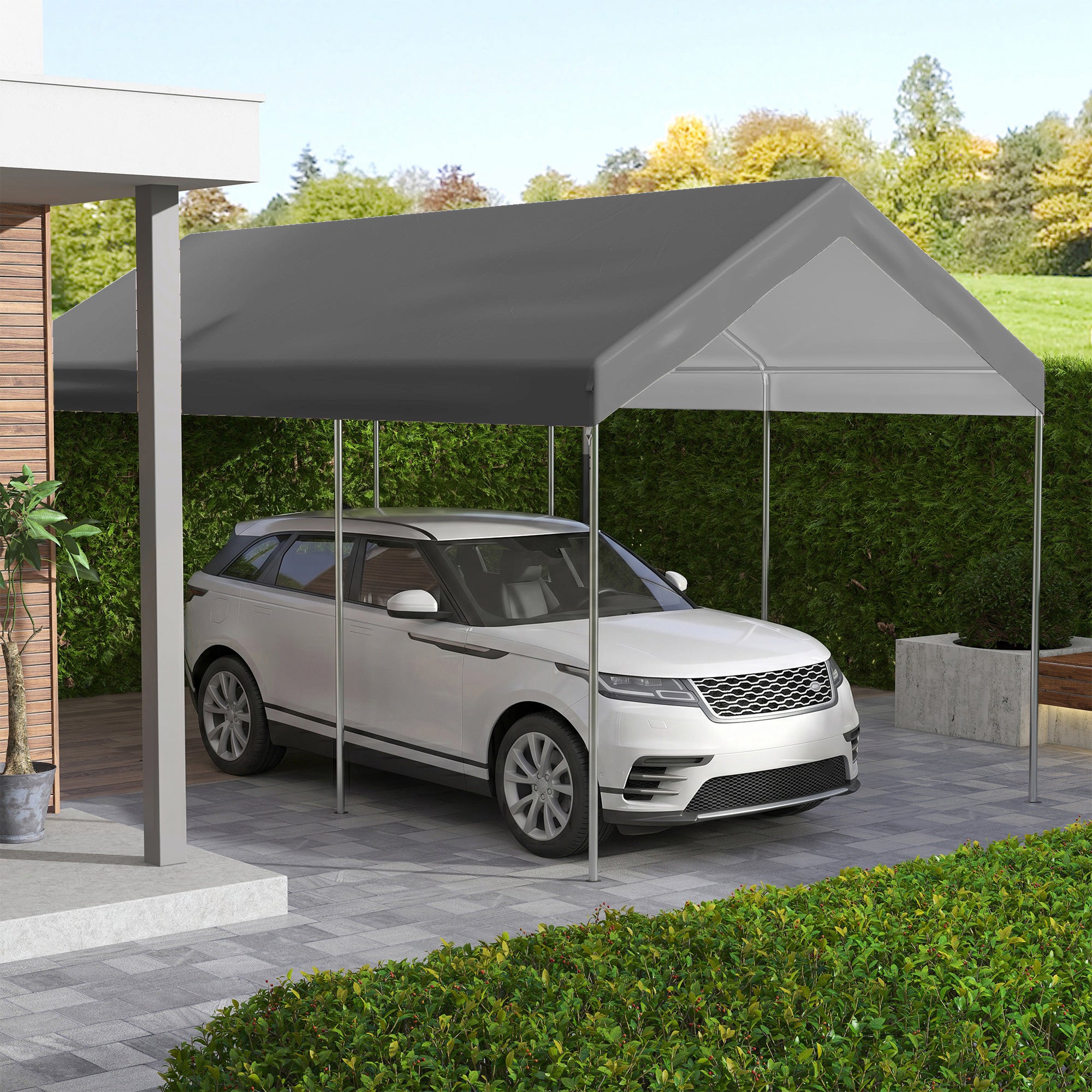 20' x 10' Carport Replacement Canopy for Model 84C-207WT or 84C-386V00WT with Ball Bungee Cords, Gray (Only Cover)