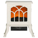 Electric Fireplace Heater, Freestanding Fireplace Stove with Realistic Logs and Flame Effect, 750W/1500W, Beige